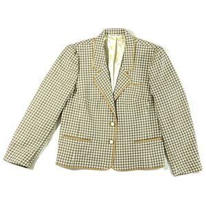 Vintage Boecker Houndstooth Blazer Brown Tan Wool Blend Women’s 21